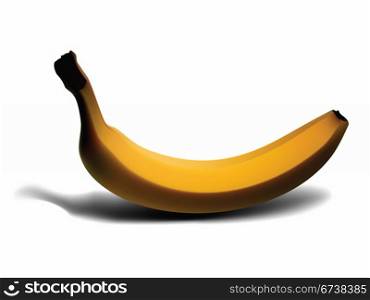 Banana isolated on white, illustration clip-art