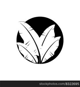 Banana leaf icon template illustration vector