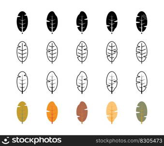 Banana leaves vector line icons. Nature and ecology. Banana, leaves, plant, vector, icons, drawing, leaves and more. Isolated collection of leaves banana for websites icon on white background.