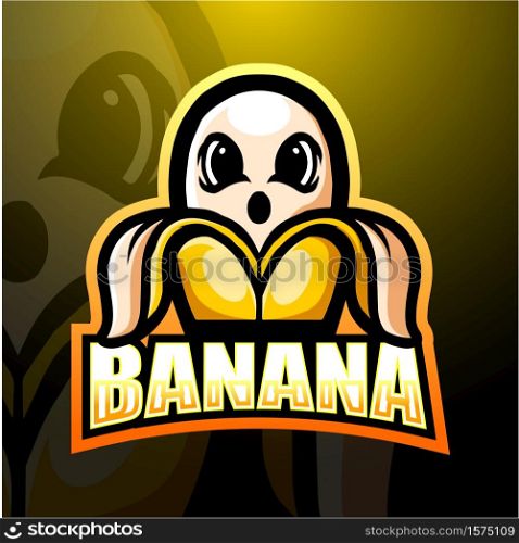 Banana mascot esport logo design