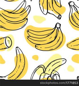 BANANA PATTERN Delicious Fruit Sketch Seamless Background