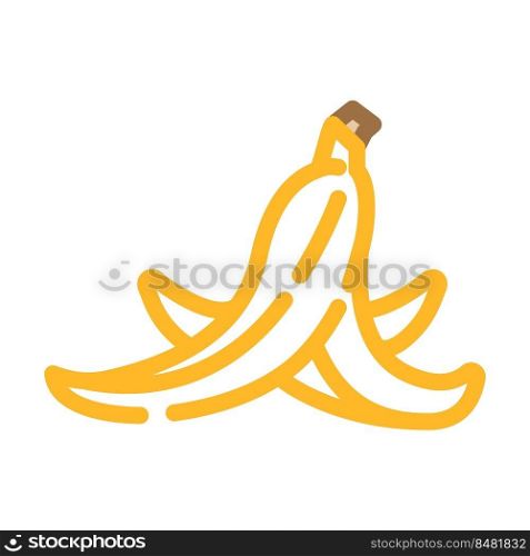 banana peel slippery color icon vector. banana peel slippery sign. isolated symbol illustration. banana peel slippery color icon vector illustration