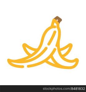 banana peel slippery color icon vector. banana peel slippery sign. isolated symbol illustration. banana peel slippery color icon vector illustration