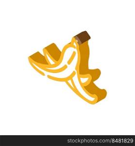 banana peel slippery isometric icon vector. banana peel slippery sign. isolated symbol illustration. banana peel slippery isometric icon vector illustration