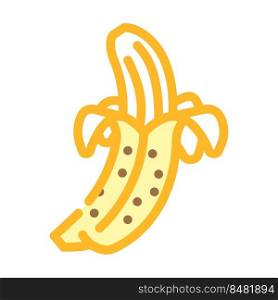 banana peeled color icon vector. banana peeled sign. isolated symbol illustration. banana peeled color icon vector illustration
