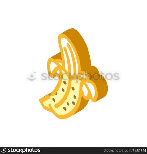 banana peeled isometric icon vector. banana peeled sign. isolated symbol illustration. banana peeled isometric icon vector illustration