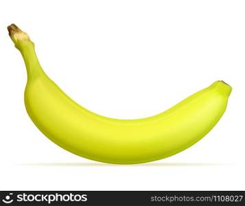 banana ripe yellow and a some green vector illustration isolated on white background