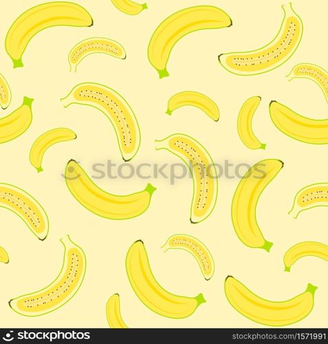 Banana seamless pattern background vector ,illustration