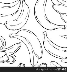 banana seamless pattern. banana fruit seamless pattern on white background
