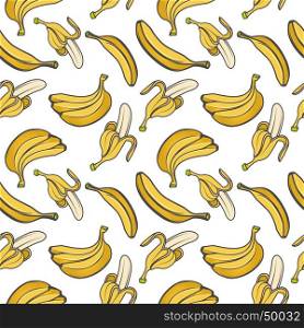 Banana seamless pattern. Summer fruits. vegetarian food. Vector illustration