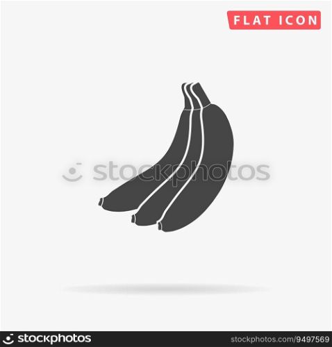 Banana. Simple flat black symbol. Vector illustration pictogram