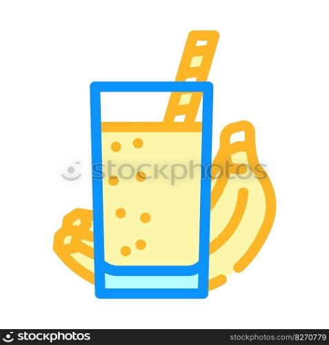 banana smoothie drink color icon vector. banana smoothie drink sign. isolated symbol illustration. banana smoothie drink color icon vector illustration