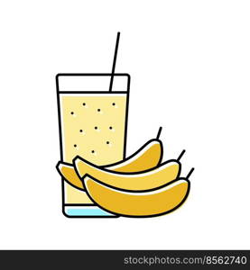 banana smoothie fruit juice food color icon vector. banana smoothie fruit juice food sign. isolated symbol illustration. banana smoothie fruit juice food color icon vector illustration