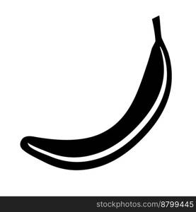 Banana, vector icon. Black banana on a white background.