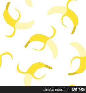Bananas seamless pattern, vector illustration. Continuous background with exotic yellow fruits. Template with food for wallpaper, packaging and fabric.. Bananas seamless pattern, vector illustration.