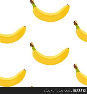 Bananas seamless vector pattern. Yellow ripe bananas on a white background. Pattern of yellow ripe bananas randomly distributed on a white background.. Bananas seamless vector pattern