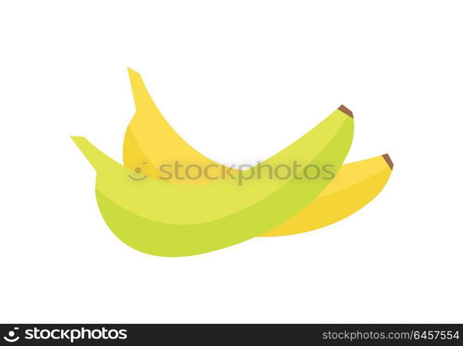 Bananas vector in flat style design. Fruit illustration for conceptual banners, icons, mobile app pictogram, infographic, and logotype element. Isolated on white background. . Bananas Vector Illustration In Flat Style Design.