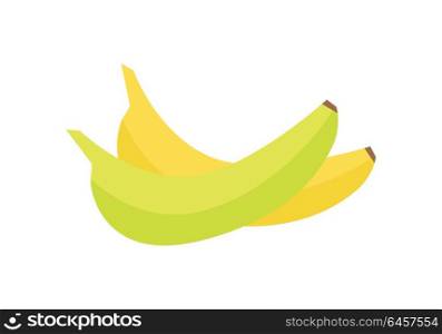 Bananas vector in flat style design. Fruit illustration for conceptual banners, icons, mobile app pictogram, infographic, and logotype element. Isolated on white background. . Bananas Vector Illustration In Flat Style Design.