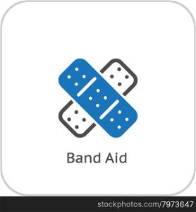 Band Aid and Medical Services Icon. Flat Design.