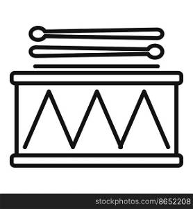 Band drum icon outline vector. Snare roll. Toy jazz. Band drum icon outline vector. Snare roll