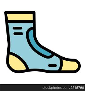 Bandaged foot icon. Outline bandaged foot vector icon color flat isolated. Bandaged foot icon color outline vector