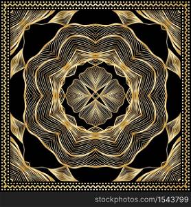 Bandana Gold Clipart. Headband clipart print, vector floral illustration with abstract golden waves and lines. Use for sublimation printing, Bandana Silk Scarf Pattern.. Bandana Gold Clipart. Bandana Silk Scarf Pattern. Headband clipart print, vector floral illustration with abstract golden waves and lines.