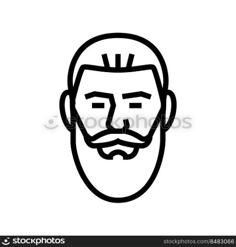 bandholz beard hair style line icon vector. bandholz beard hair style sign. isolated contour symbol black illustration. bandholz beard hair style line icon vector illustration