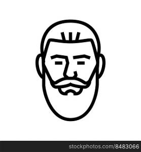 bandholz beard hair style line icon vector. bandholz beard hair style sign. isolated contour symbol black illustration. bandholz beard hair style line icon vector illustration