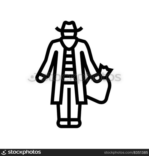 bandit man line icon vector. bandit man sign. isolated contour symbol black illustration. bandit man line icon vector illustration