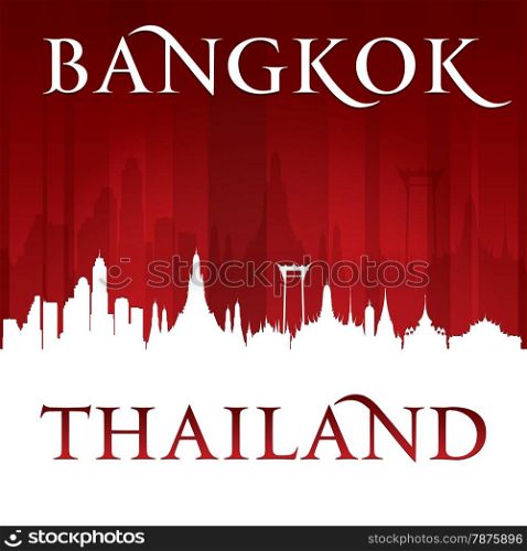 Bangkok Thailand city skyline silhouette. Vector illustration