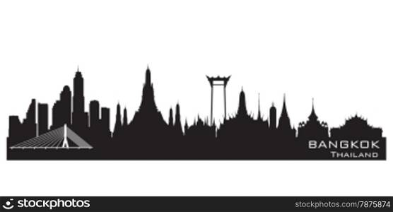 Bangkok Thailand skyline Detailed vector silhouette