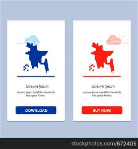 Bangladesh, Bangladesh Country, Bangladesh Blue and Red Download and Buy Now web Widget Card Template