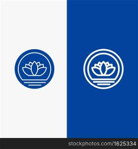 Bangladesh, Bangladeshi, Coin, Coins Line and Glyph Solid icon Blue banner Line and Glyph Solid icon Blue banner