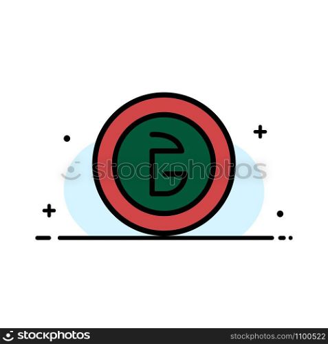 Bangladesh, Business, Currency, Finance, Money Business Flat Line Filled Icon Vector Banner Template
