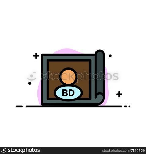 Bangladesh, Country, Flag, International Business Flat Line Filled Icon Vector Banner Template