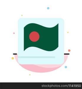 Bangladesh, Flag, Asian, Bangla Abstract Flat Color Icon Template