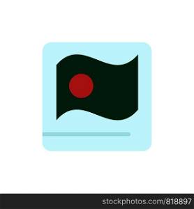 Bangladesh, Flag, Asian, Bangla Flat Color Icon. Vector icon banner Template