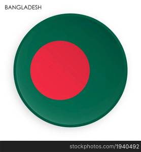 BANGLADESH flag icon in modern neomorphism style. Button for mobile application or web. Vector on white background