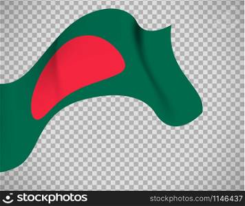 Bangladesh flag icon on transparent background. Vector illustration. Bangladesh flag on transparent background