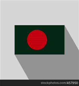 Bangladesh flag Long Shadow design vector