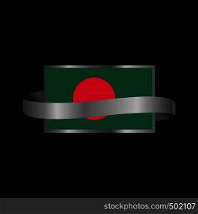 Bangladesh flag Ribbon banner design