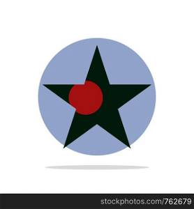 Bangladesh, Flag, Star Abstract Circle Background Flat color Icon