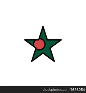 Bangladesh, Flag, Star Business Logo Template. Flat Color