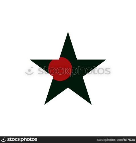 Bangladesh, Flag, Star Flat Color Icon. Vector icon banner Template