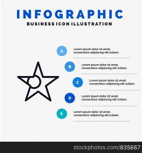 Bangladesh, Flag, Star Line icon with 5 steps presentation infographics Background