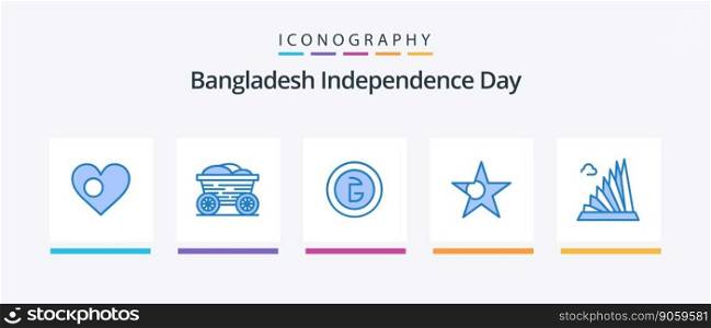 Bangladesh Independence Day Blue 5 Icon Pack Including building. flag. bangladesh. bangladesh. finance. Creative Icons Design