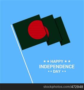 Bangladesh Independence day typographic design with flag vector