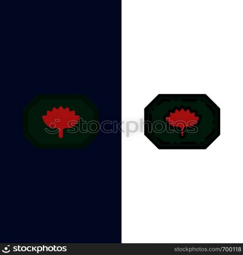 Bangladesh Label, Bangladesh Monogram, Bangla Icons. Flat and Line Filled Icon Set Vector Blue Background