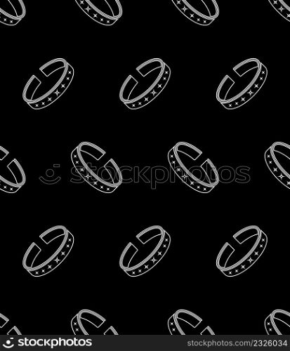 Bangle Icon Seamless Pattern, Rigid Bracelet Jewelry Icon Vector Art Illustration