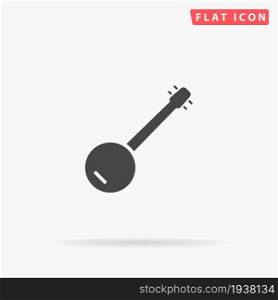 Banjo flat vector icon. Glyph style sign. Simple hand drawn illustrations symbol for concept infographics, designs projects, UI and UX, website or mobile application.. Banjo flat vector icon
